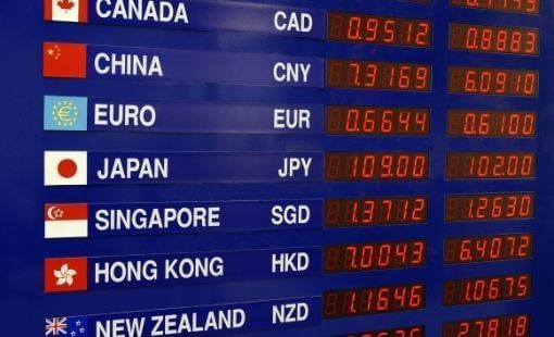 Currency exchange rates banner at Sunway Hotel Big Box
