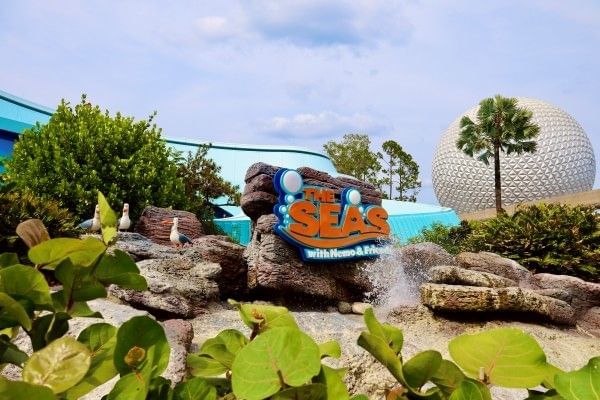 Entrance to the The Seas with Nemo & Friends attraction at Walt Disney World's EPCOT theme park near Rosen Inn at Pointe Orlando, a family-friendly hotel on International Drive in Orlando.