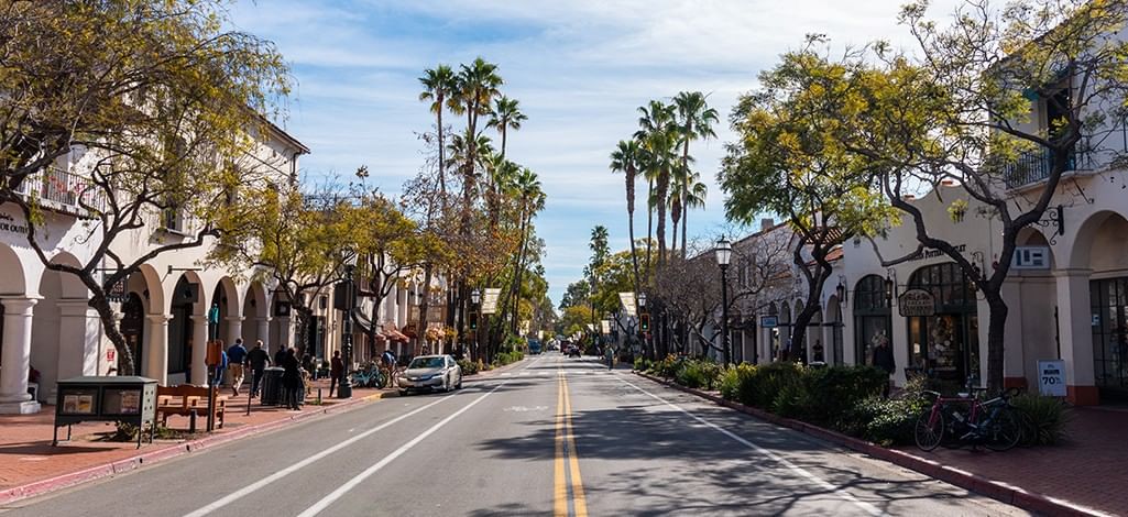 downtown stree in Santa Barbara