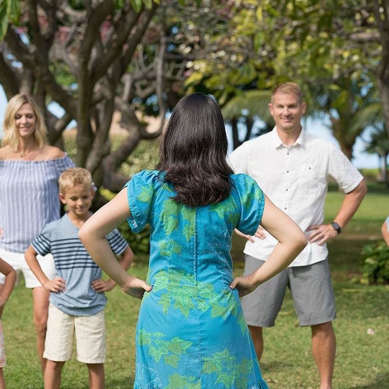 Family learning Hula at Ka'anapali Beach Hotel Hawaii