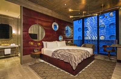 Bedroom of Guesthouse with a master bed at Dream Downtown NYC