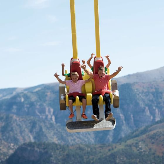 Giant Canyon Swing at Glenwood Caverns in Glenwood Springs