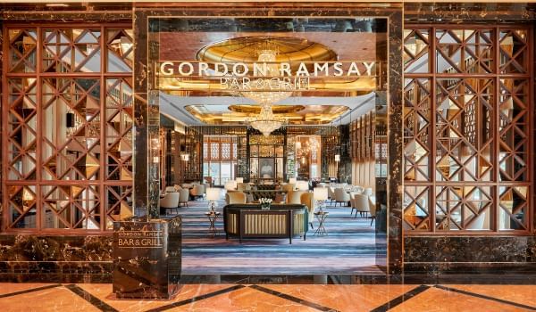Elegant entrance of Gordon Ramsay Bar & Grill at Sunway Resort