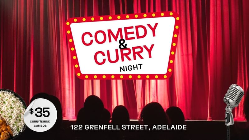 Comedy & Curry Night poster used at Ibis Adelaide