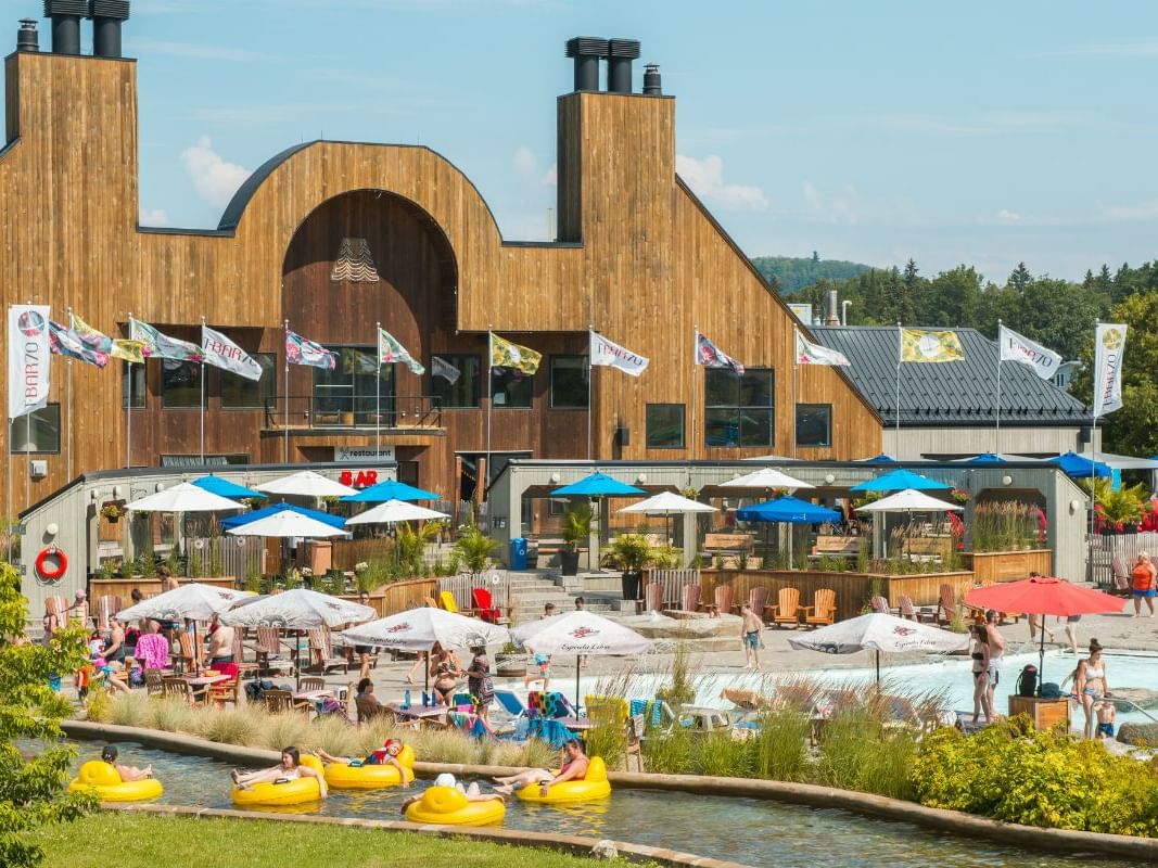 Distant view of a waterpark near Mont Gabriel Resort & Spa