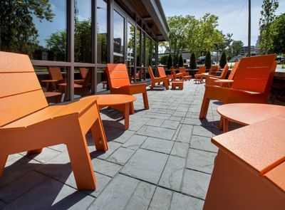 orange chairs
