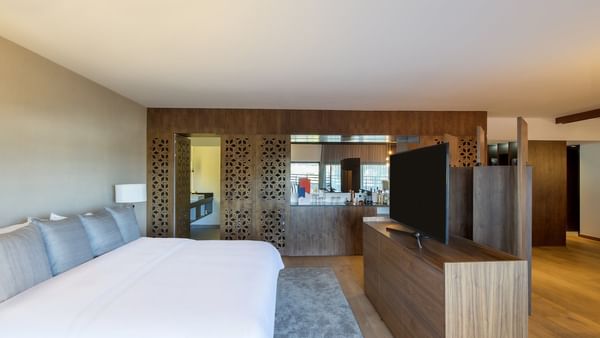 Interior of Presidential Suite bedroom at FA Hotels & Resorts