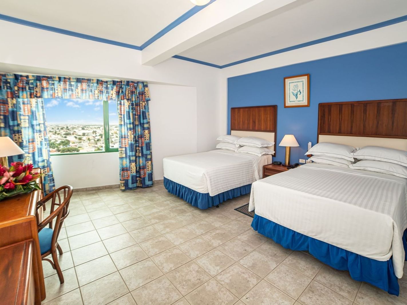 Interior of Double Room with City View at Hotel Colón Salinas
