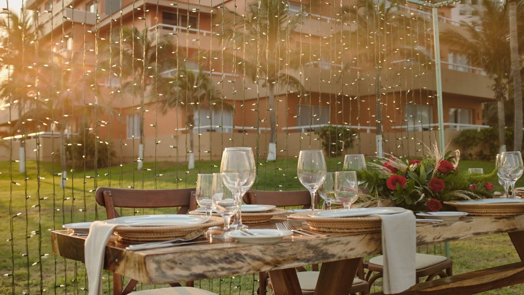 Open air dining table setup in GFA Veracruz