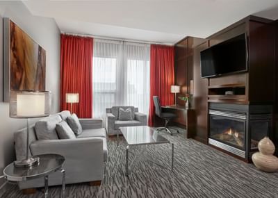 Interior of living area in a Platinum Suite at Matrix Hotel