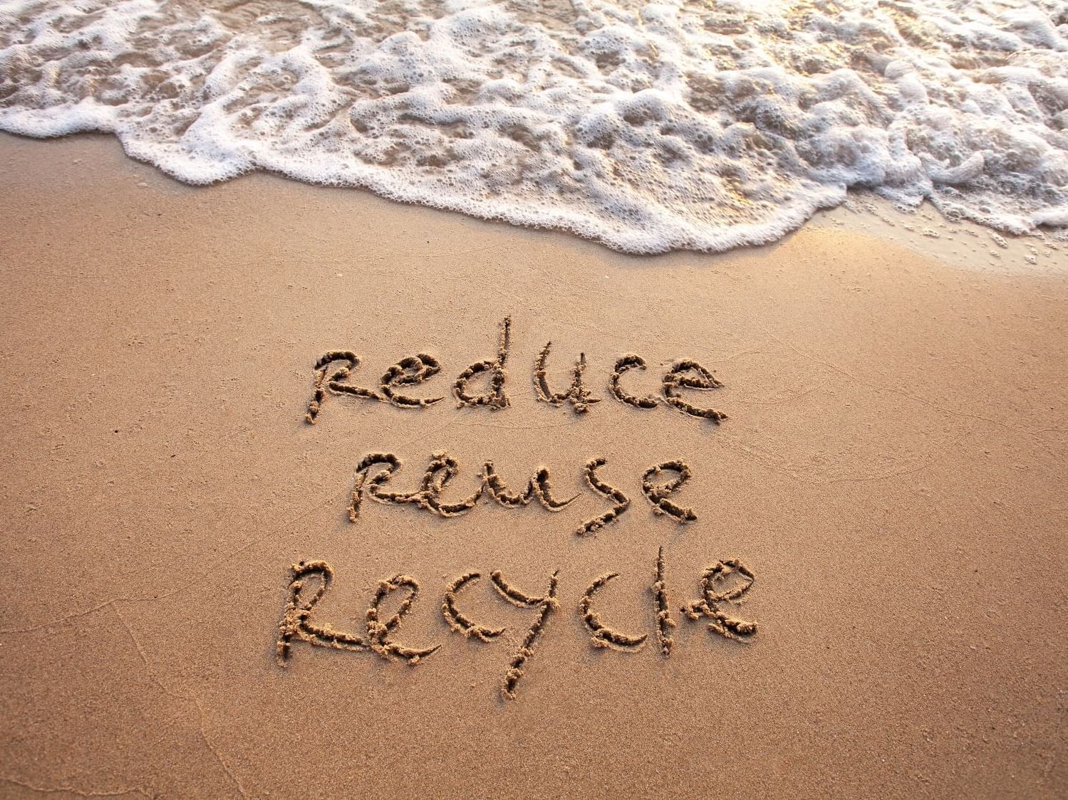 3R concept written on the beach at Daydream Island Resort