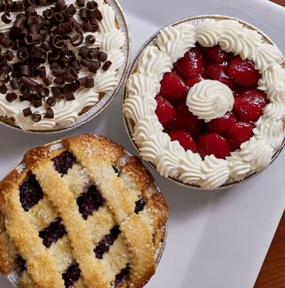 Freshly made Pies served at The Townsend Hotel