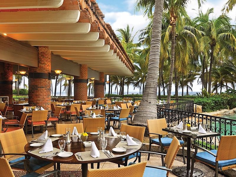 Outdoor dining area at Chula Vista Restaurant in Mundo Imperial