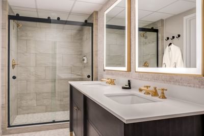 Presidential suite bathroom with vanity at The Madison Hotel