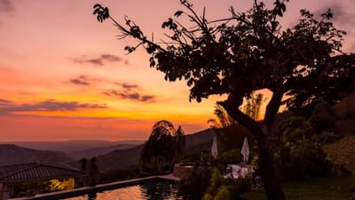 View of the sunset from the pool at Retreat Costa Rica