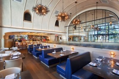 Dining area of Convivo restaurant at Santa Barbara Inn