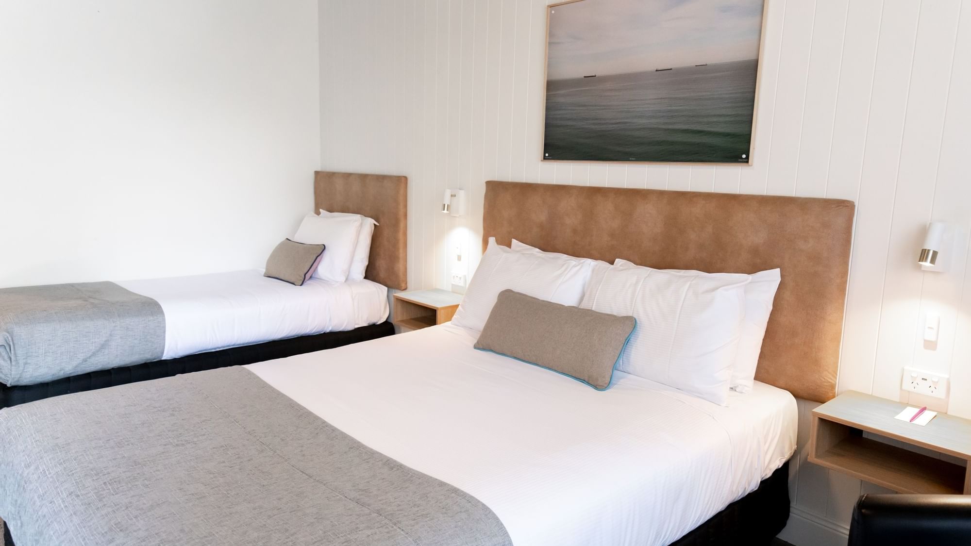 Picturesque art hung by the king & single bed in Standard Twin Room at Mercure Charlestown