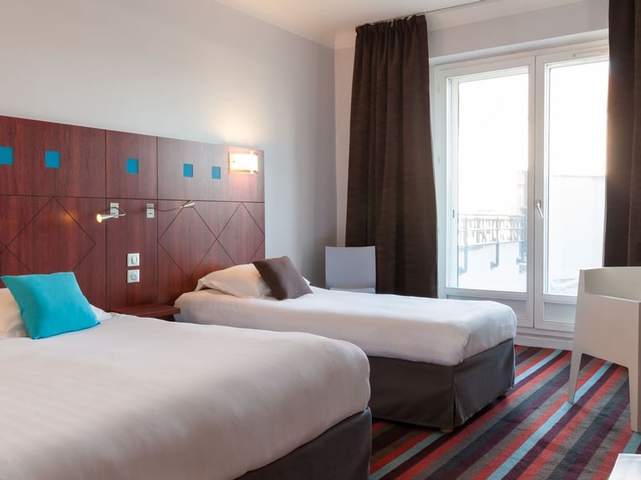 Twin Beds in Junior suite at Hotel Le Pariou