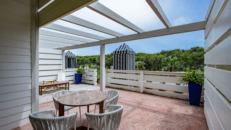 Outdoor Terrace and Cabana Shower at 1-Bedroom Family Suite (Rm. 108)