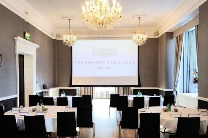 Large conference venues in the UK featuring the roomy Downshire Suite at Easthampstead Park in Berkshire