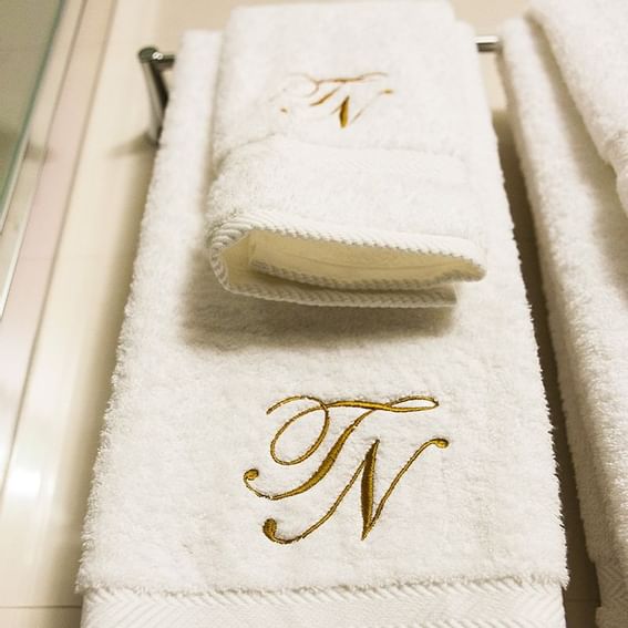 Close up of hotel towels at Terra Nova All Suite Hotel