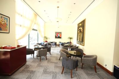 Tables arranged in Restaurant dining area at Hanoi Daewoo Hotel