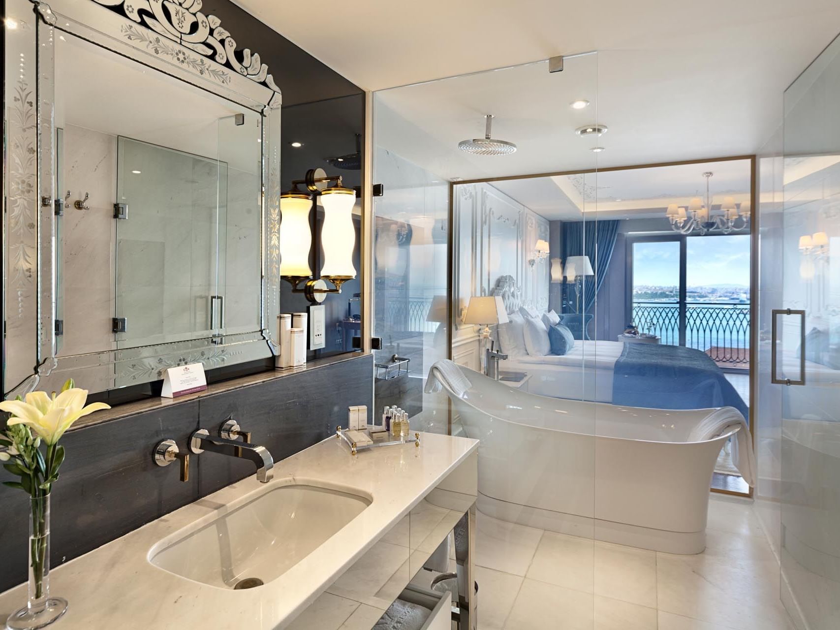 Bathroom in the Deluxe Room at CVK Park Bosphorus Hotel