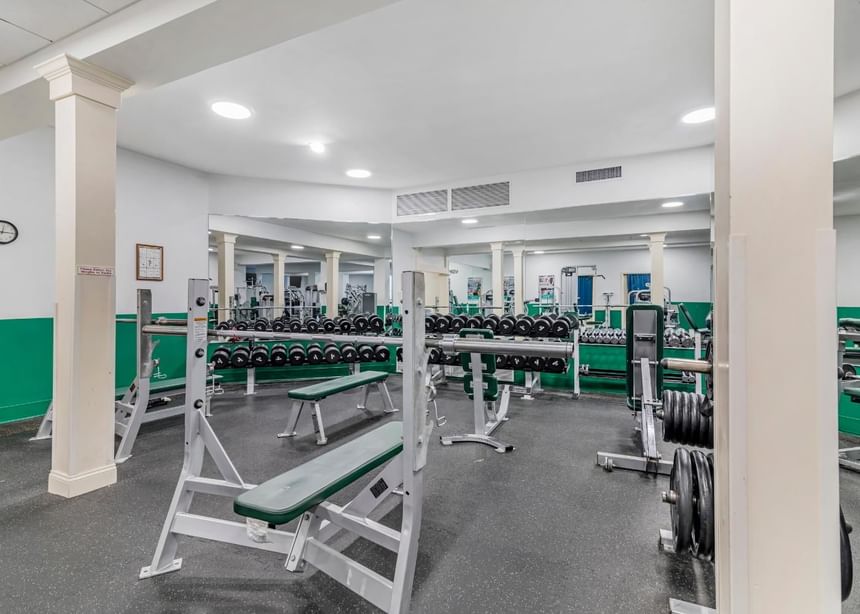 Gym & fitness area with types of equipment at Ogunquit Collection