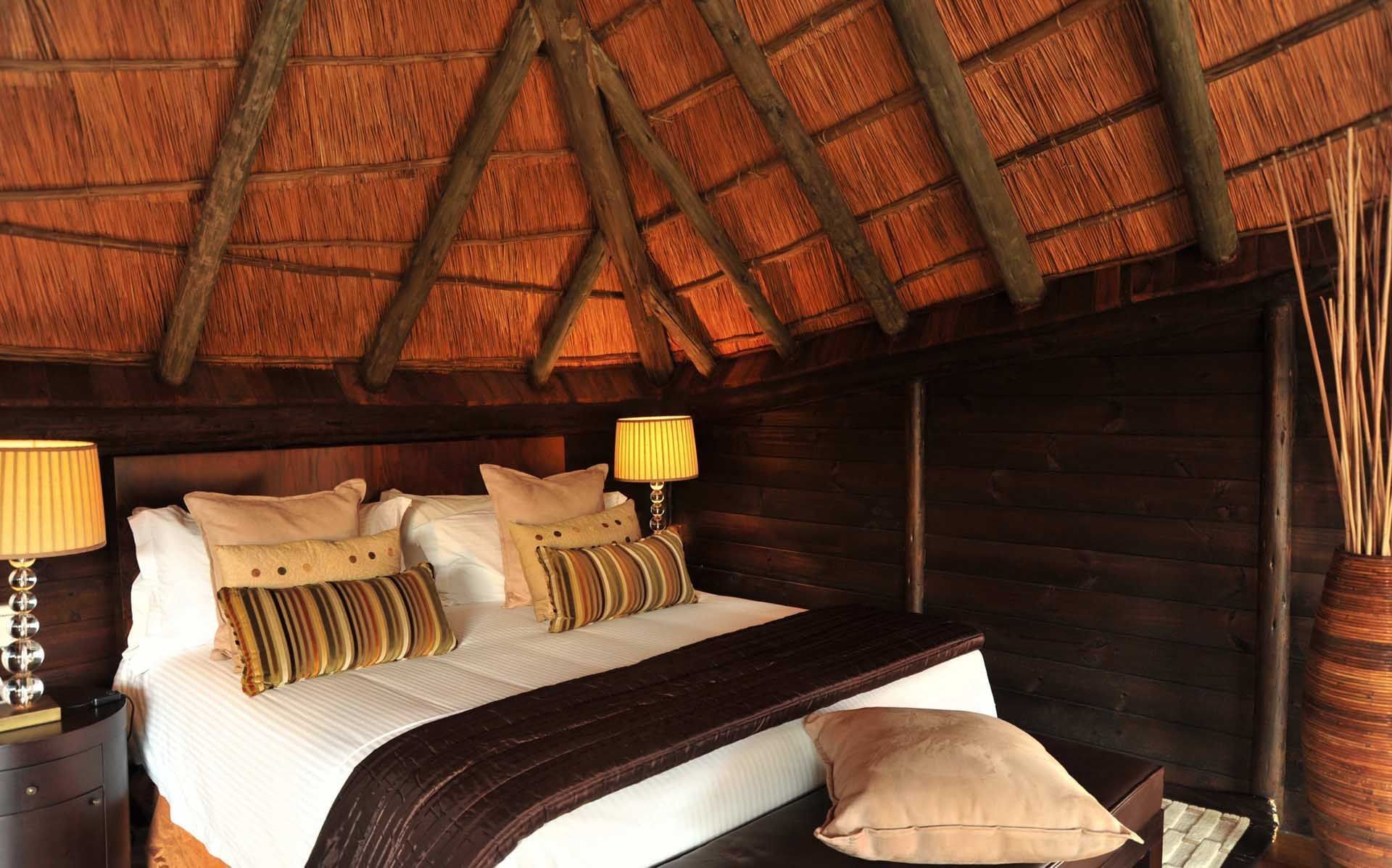 Interior of a hotel room at Serena Mivumo River Lodge