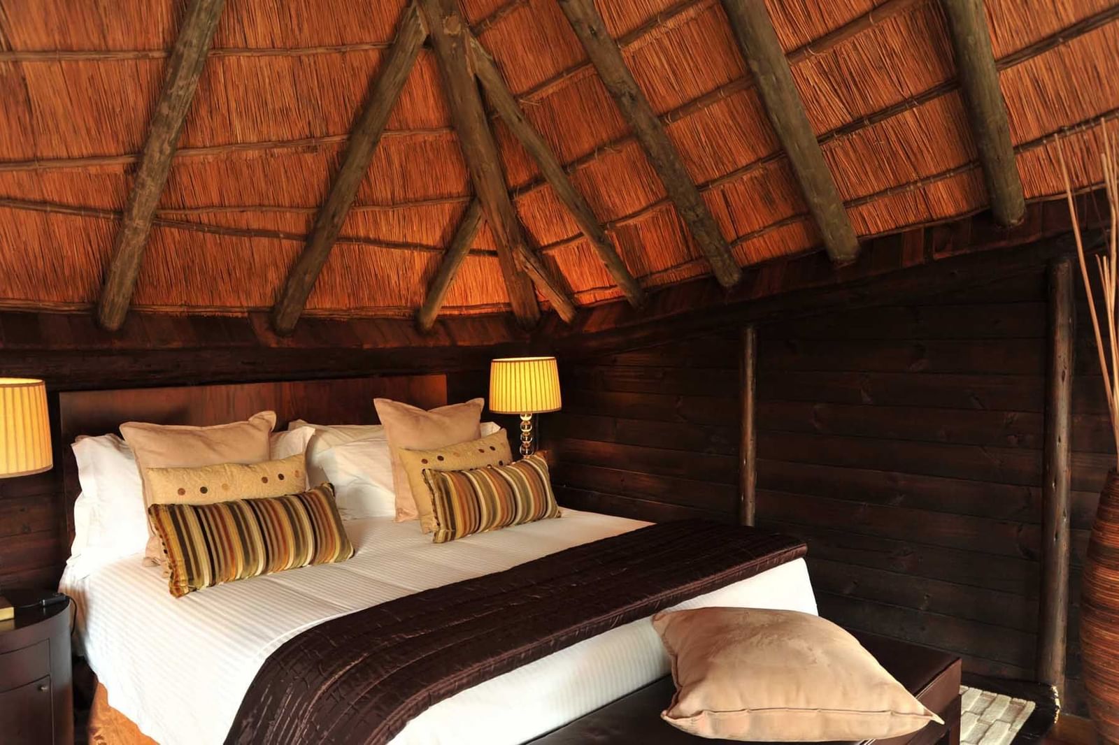 Interior of a hotel room at Serena Mivumo River Lodge