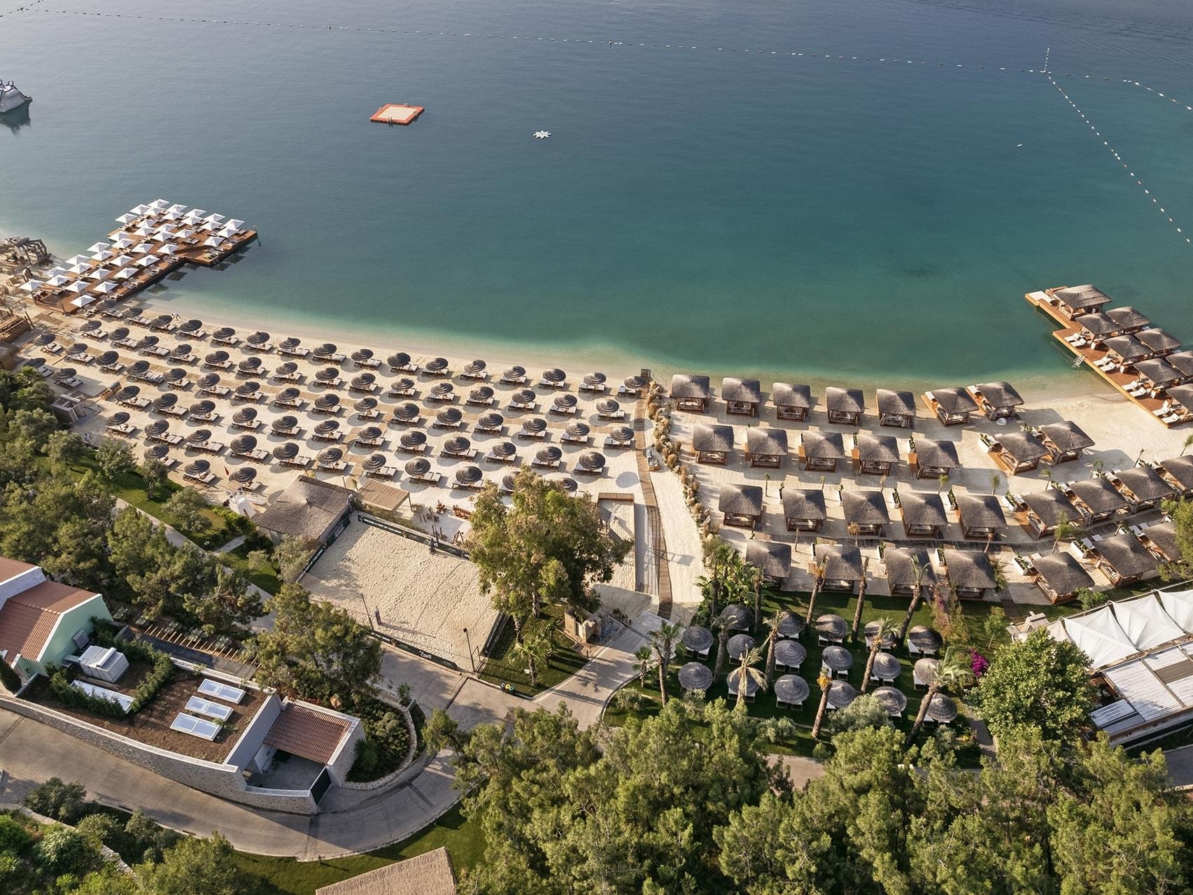 At Titanic Luxury Collection Bodrum, the beach and pool view captivates from above.
