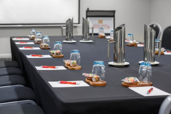 Conference set-up of a meeting room at Hotel Grand Chancellor Melbourne