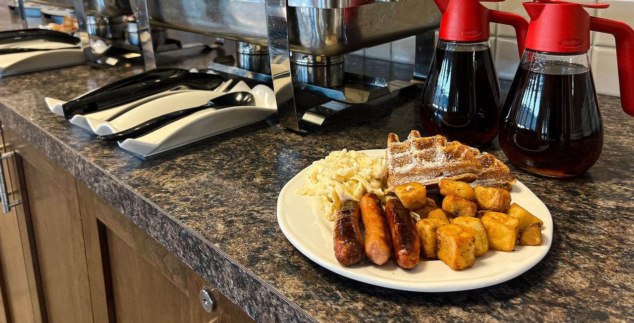 Plate of breakfast food