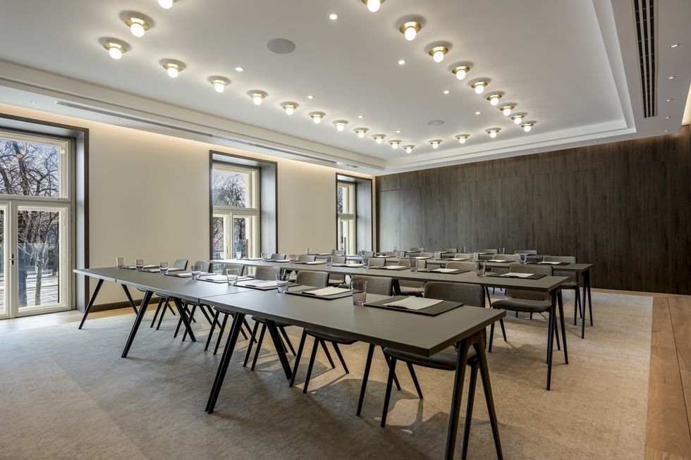 Well-arranged Light Meeting Rooms with classroom set-up at Almanac Palais Vienna