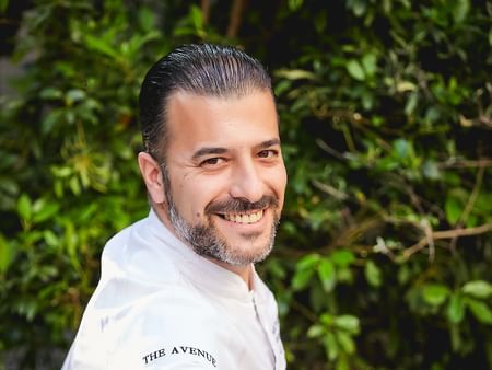 Nicholas Tsiknakos, Executive Chef of The Avenue posing at Hotel Barsey by Warwick - Brussels