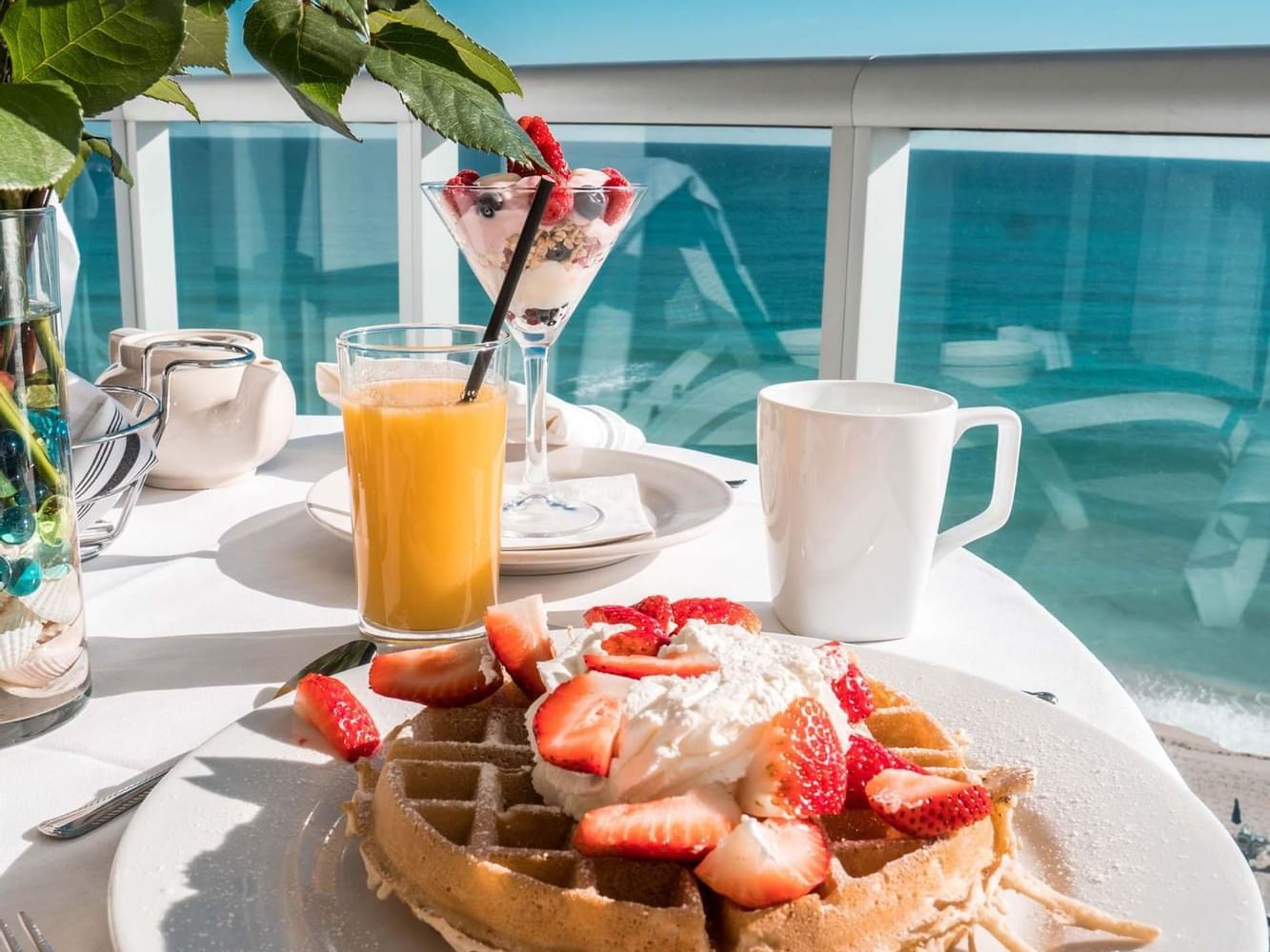 Breakfast with an ocean view at Marenas Resort Miami