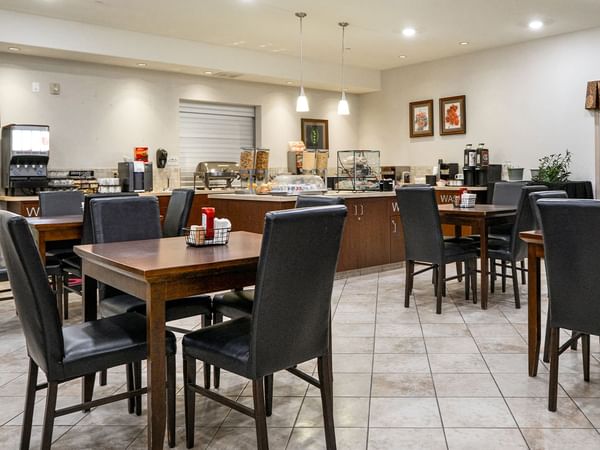Hotel breakfast room with free breakfast