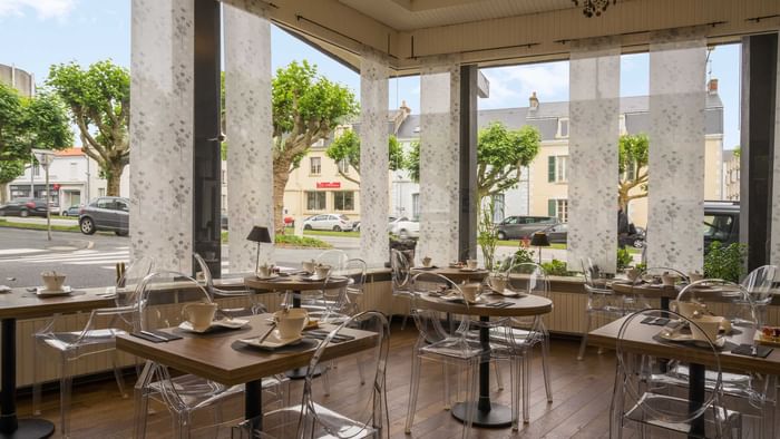 Interior of the cafeteria at Hotel napolean