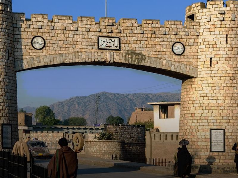 The Khyber Pass gate near Peshawar Serena Hotel