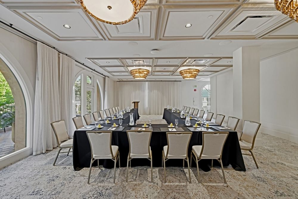 meeting room set up at el PRADO