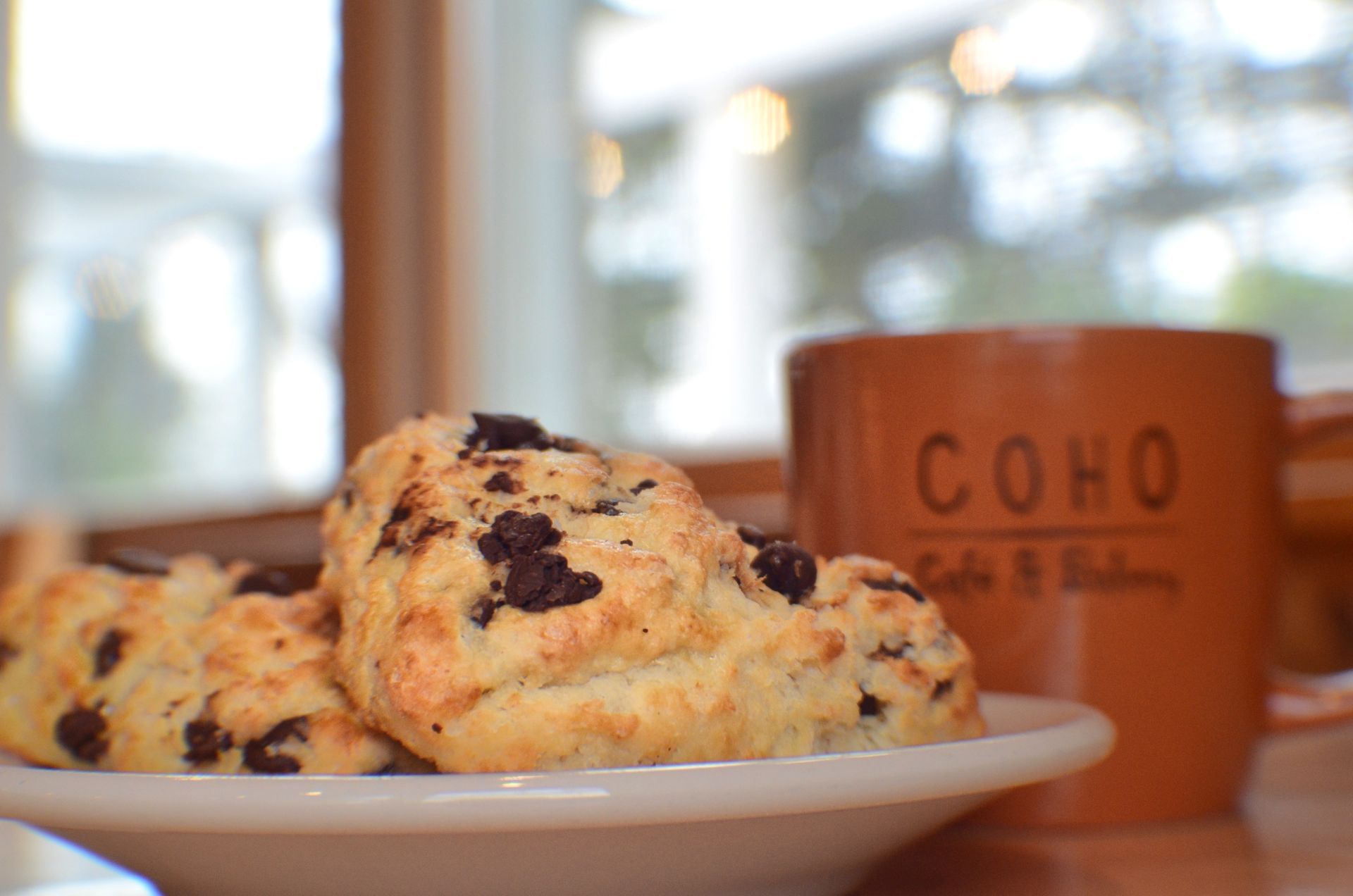 Cookies with coffee served at Bluefin Bay Family of Resorts