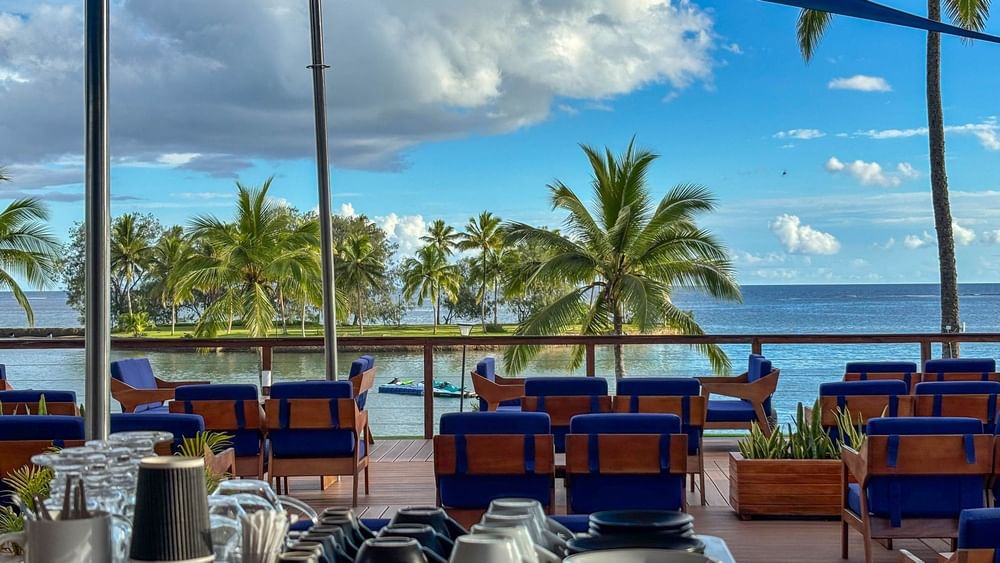 Sunset Bar with ocean view at The Naviti Resort in Korolevu.