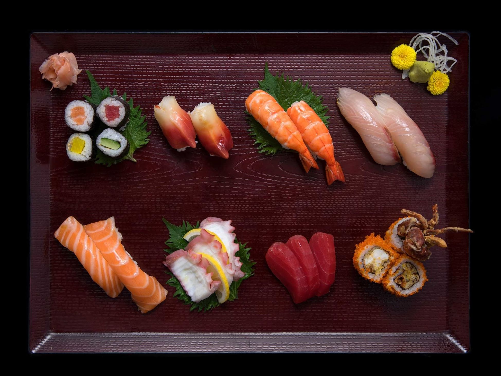 Authentic Japanese Sushi platter arranged in a Restaurant at Saujana Hotel Kuala Lumpur