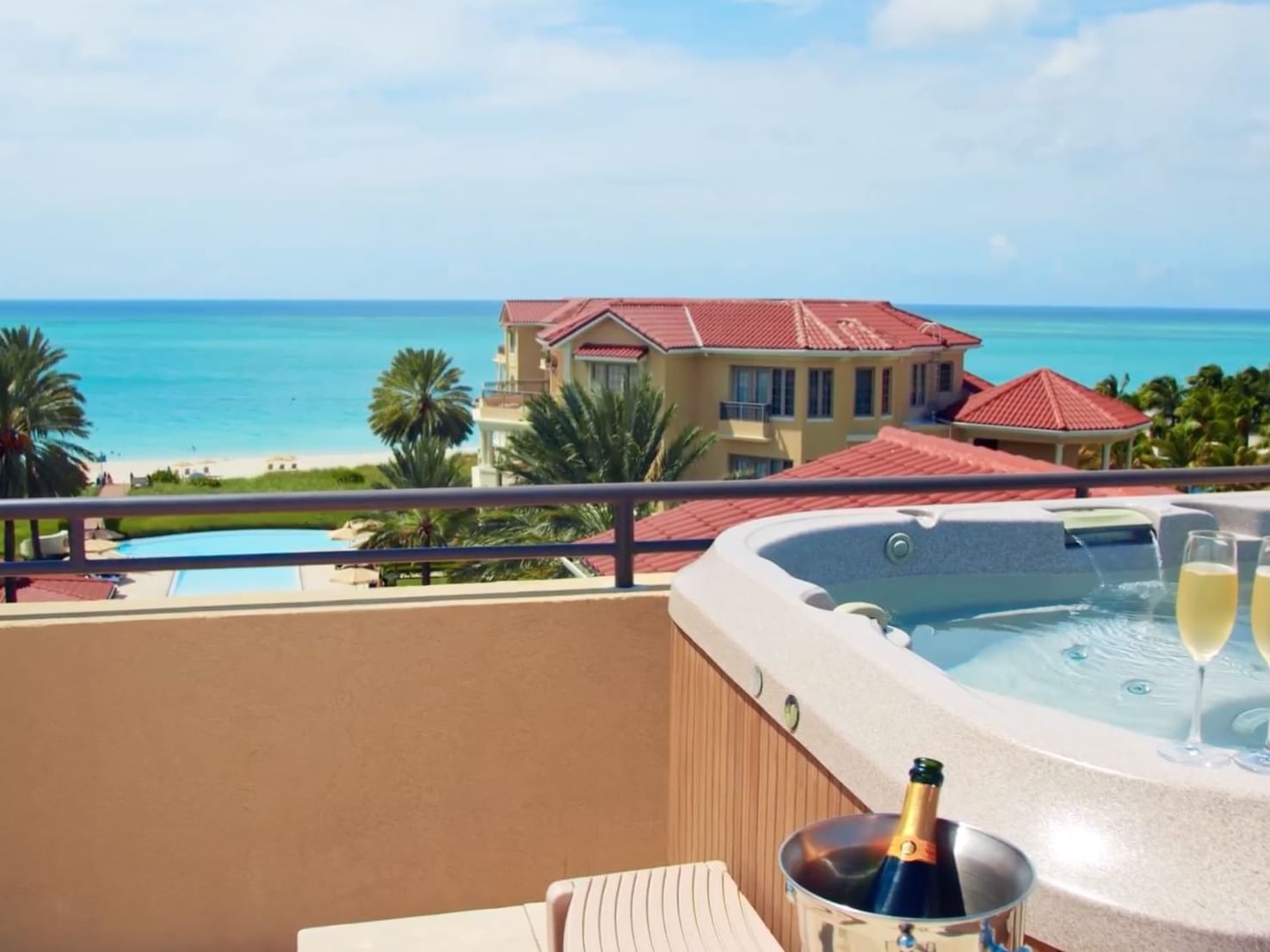 Jacuzzi in 2 Bedroom Duplex Ocean room at Somerset On Grace Bay