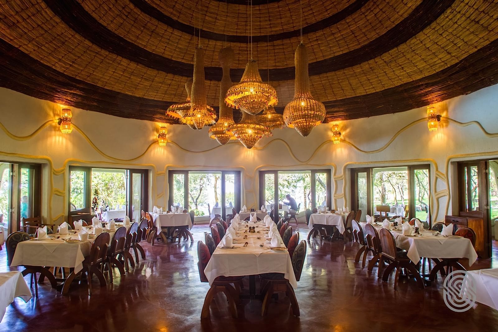 Interior of Flamingo Restaurant at Lake Manyara Serena Lodge