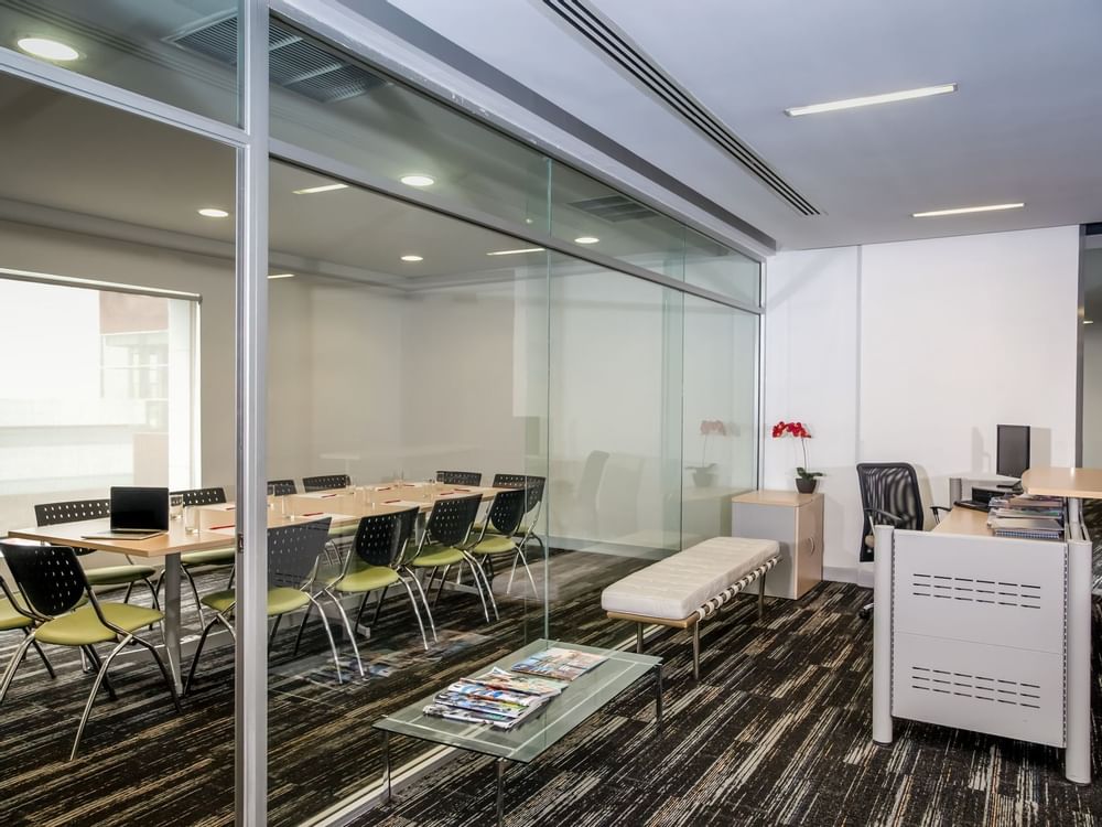 Salon A interior separated with glasses at Fiesta Inn Hotels