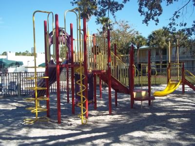 Photo of brightly colored kids' playground