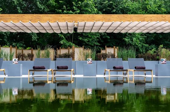 Sunbeds by the Techirghiol Pool at Ana Hotels