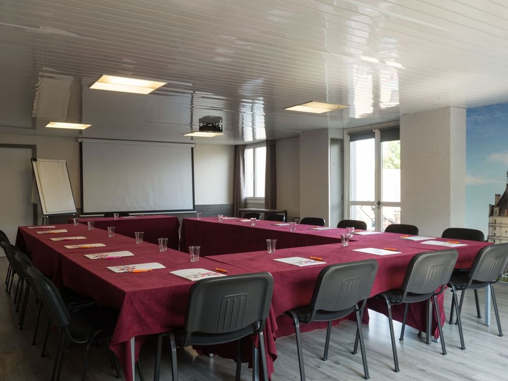 Meeting room table arrangement at Originals Hotels