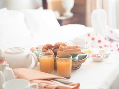 Breakfast served on the bed at Sunway Hotel Phnom Penh